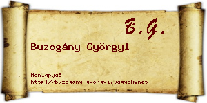 Buzogány Györgyi névjegykártya
